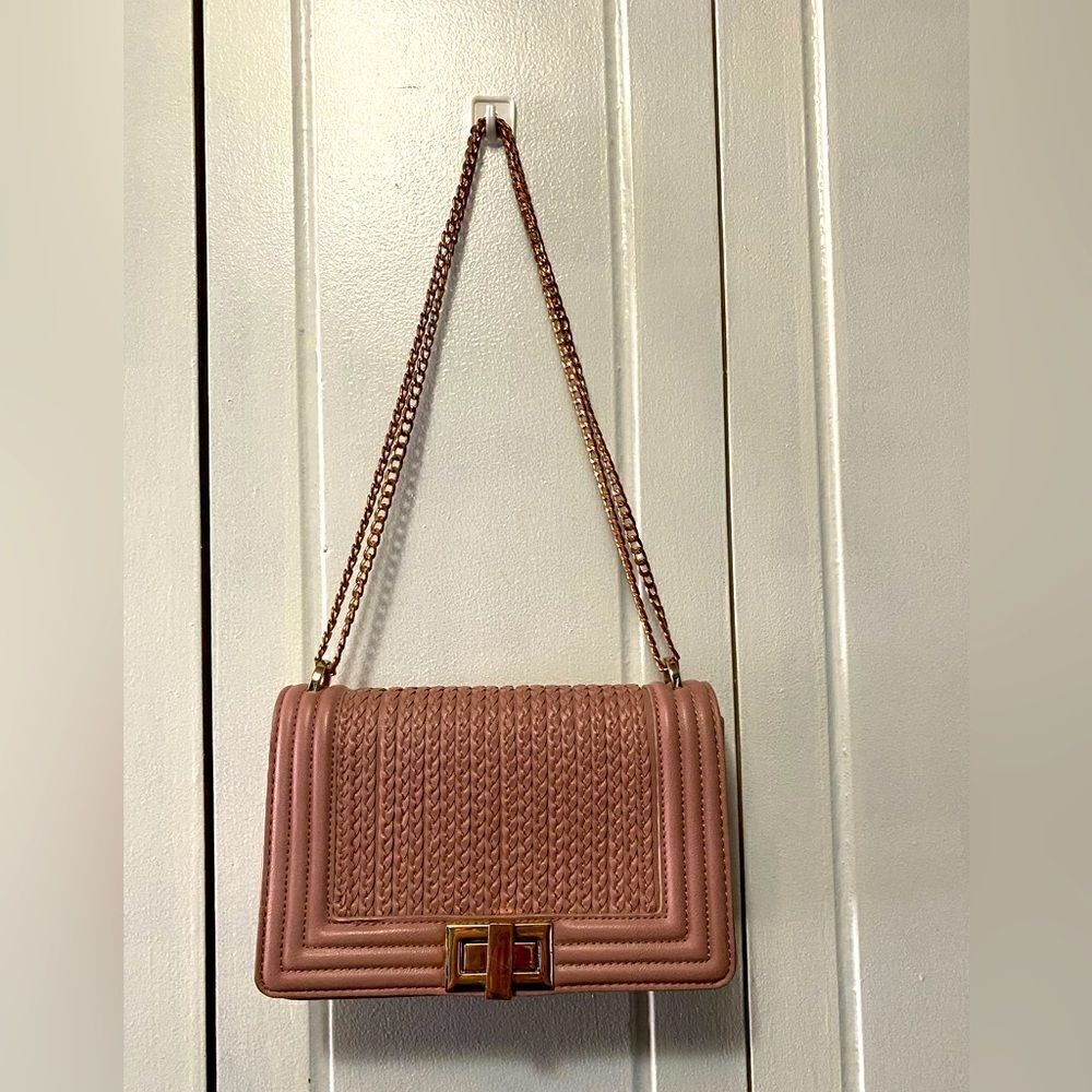 Madison West Blush Mauve chain, strapped Crossbody bag